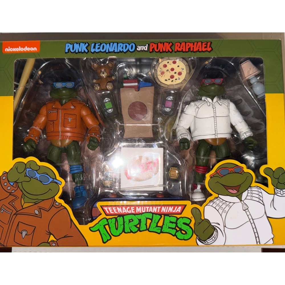 NECA TMNT Punk Leonardo and Punk Raphael 2-Pack Action Figure Set 2024 New